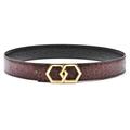 Canary Ostrich Black Brown Belt Reversible + Free Rosso/Caviar Leather