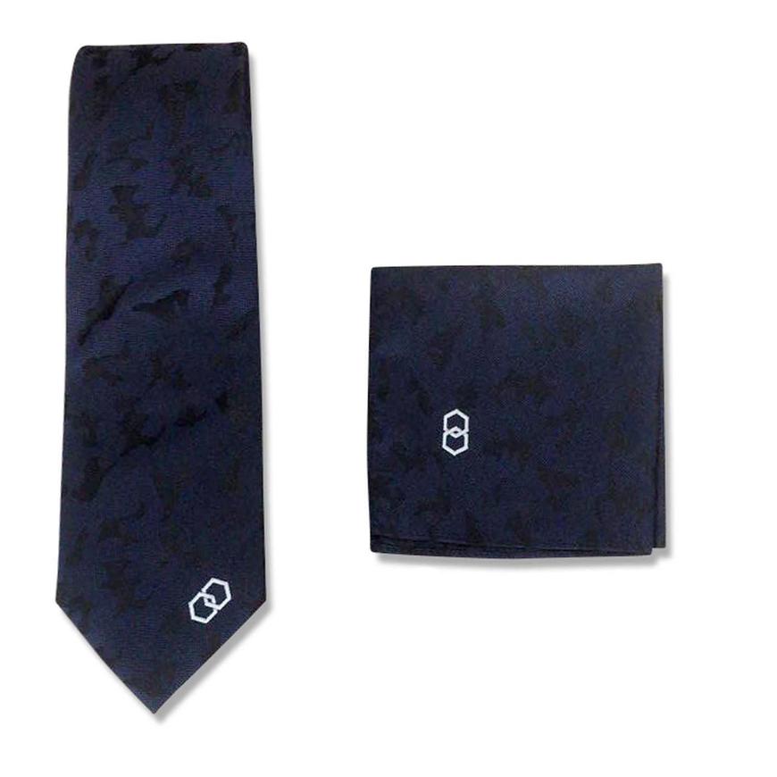 Camo Azure Silk Pocket Square Combo