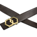 Canary Espresso Brown Noche Belt Reversible + Free Rosso/Caviar Leather