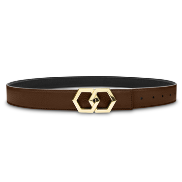 Canary Espresso Brown Noche Belt Reversible + Free Rosso/Caviar Leather