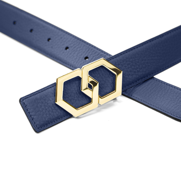 Canary Azul Noche Belt Reversible + Free Rosso/Caviar Leather